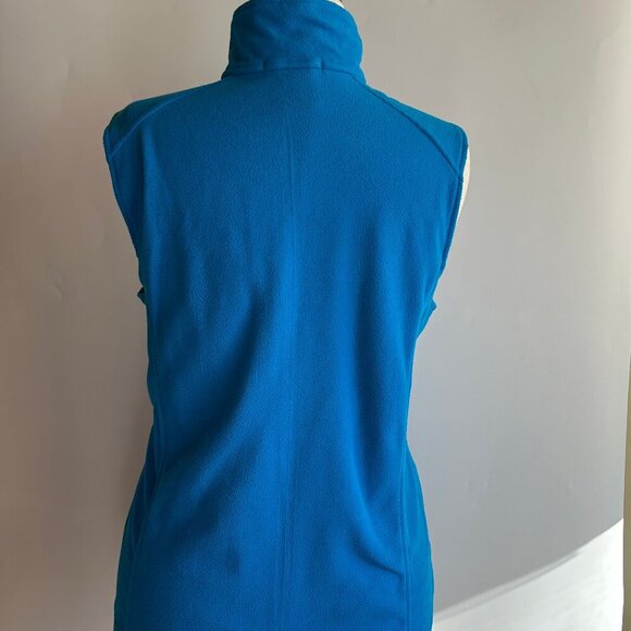 Lands' End Woman Plus Size 18XL Zip-Front Fleece Vest Long Blue - Picture 2 of 9